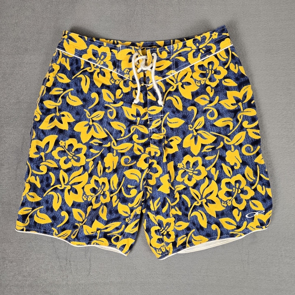 Vintage 90s Ocean Pacific OP Surfing Mens 34 Abstract Flower Board Shorts Trunks